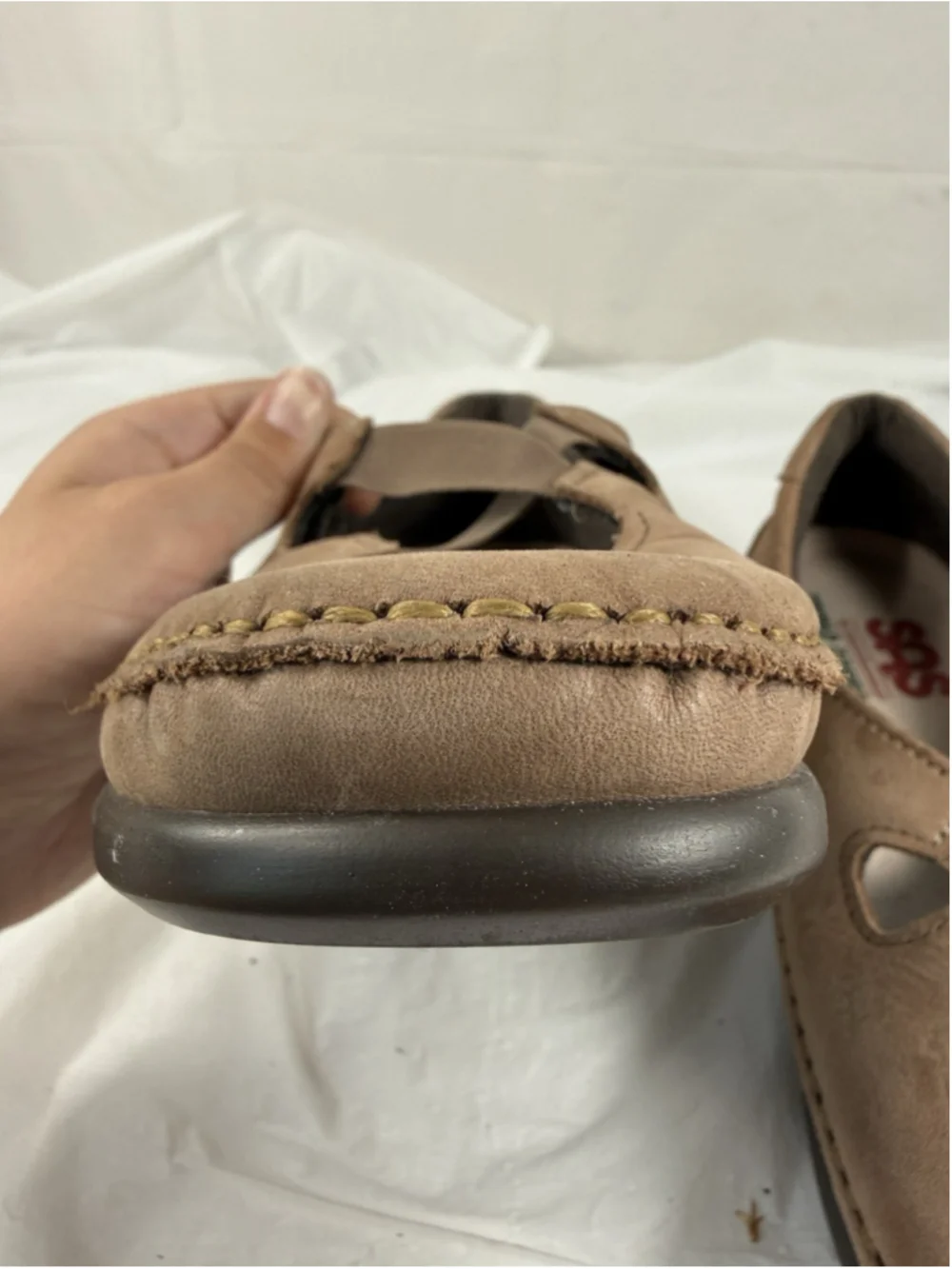 SAS Women's Size 8.5W Praline Tan Crissy Slip On Nubuck Leather Loafer Shoes